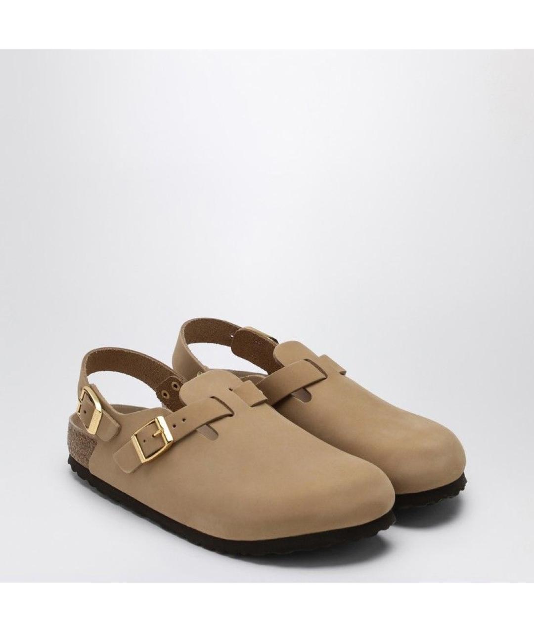 BIRKENSTOCK Бежевые замшевые мюли, фото 2