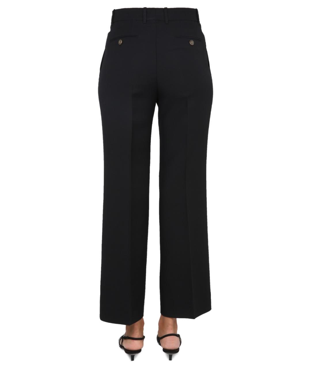 GUCCI Черные шелковые прямые брюки, фото 4