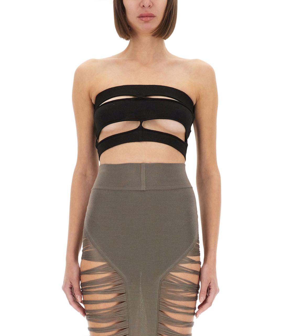 RICK OWENS Черная шерстяная майка, фото 2