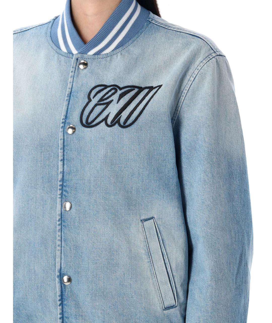 OFF-WHITE Голубая хлопковая куртка, фото 4