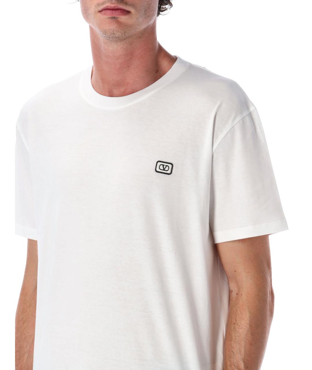 VALENTINO Белая хлопковая футболка, фото 3