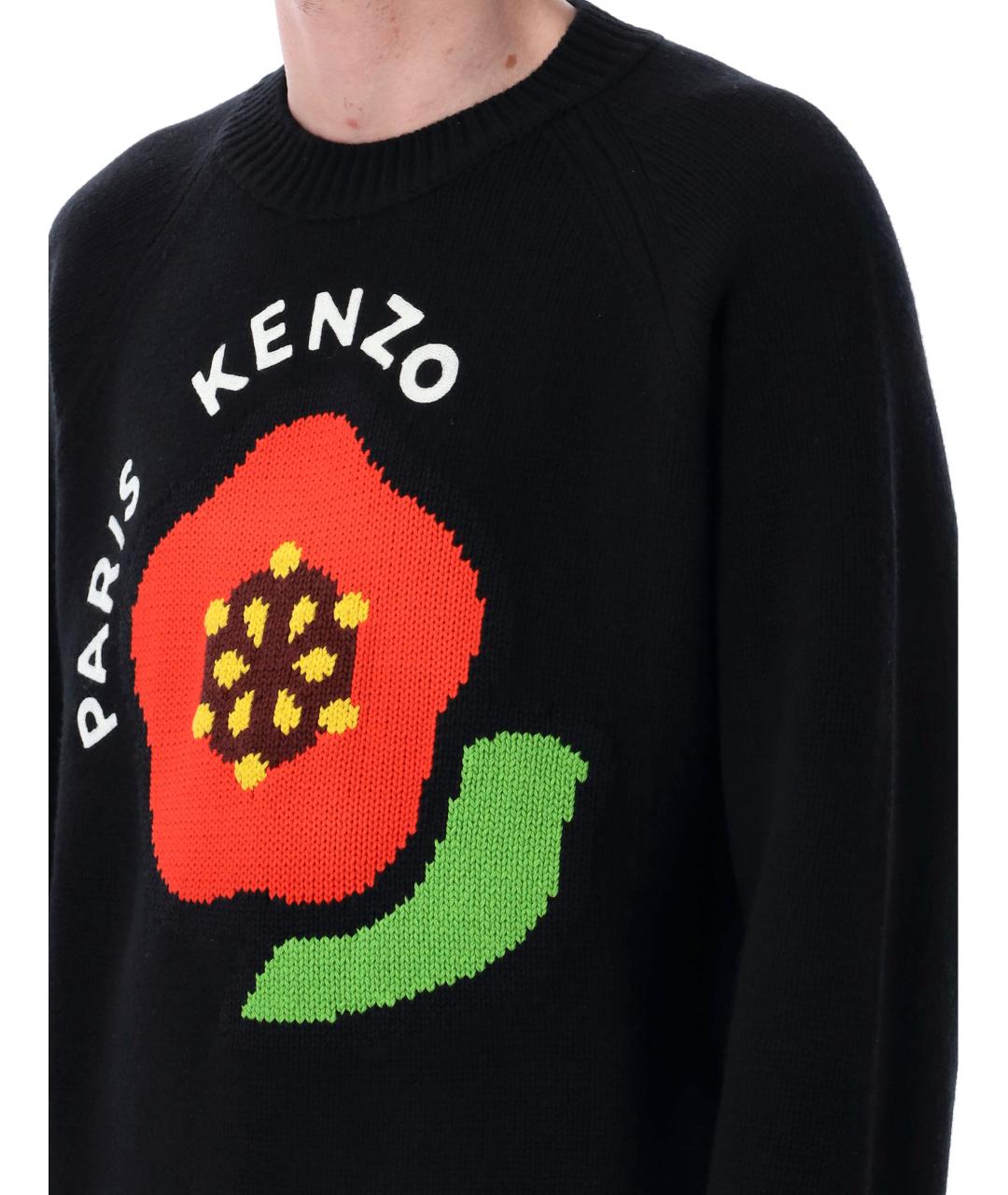 KENZO Черный шерстяной джемпер / свитер, фото 4