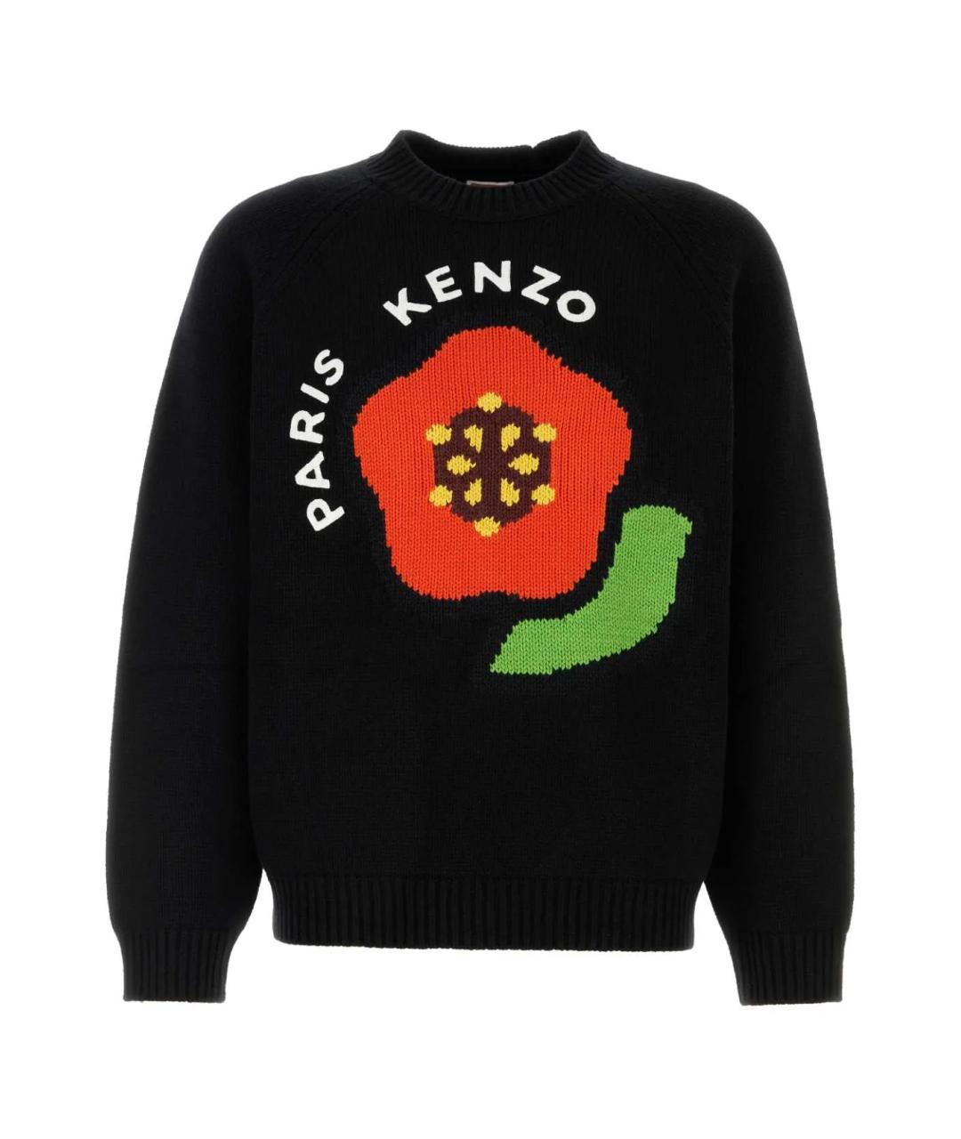 KENZO Черный шерстяной джемпер / свитер, фото 1