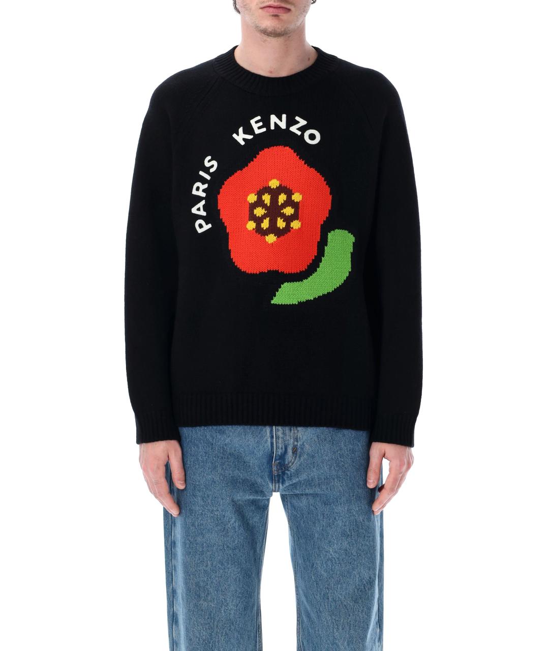 KENZO Черный шерстяной джемпер / свитер, фото 2