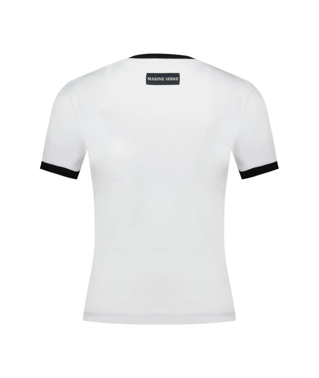 MARINE SERRE Белая хлопковая футболка, фото 2