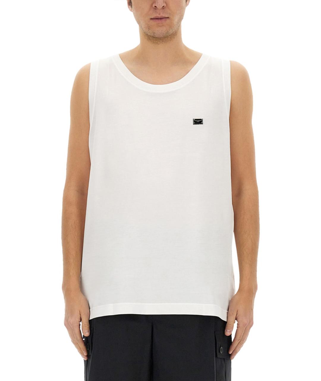 DOLCE&GABBANA Белая хлопковая майка, фото 1