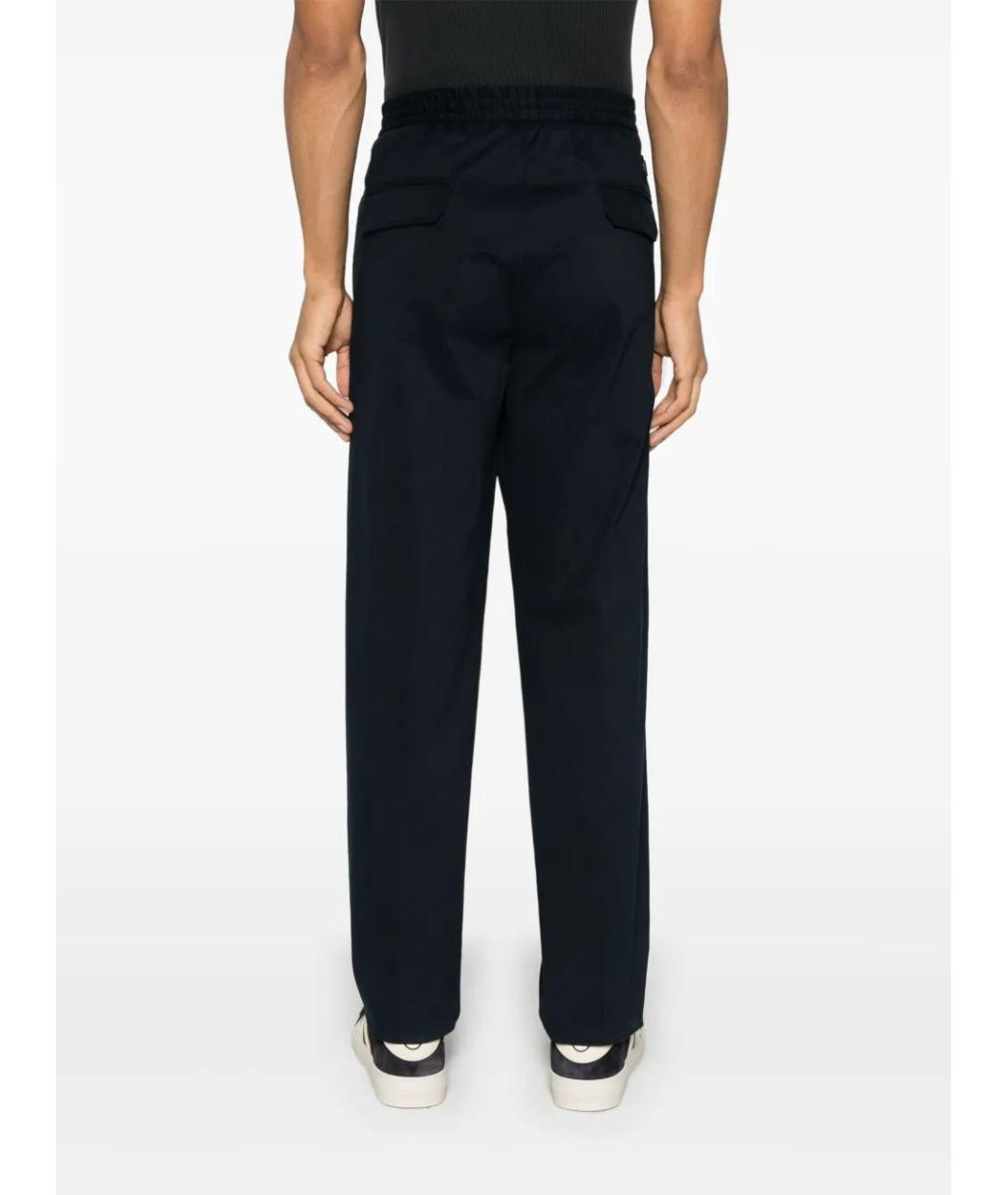 MONCLER Синие хлопковые повседневные брюки, фото 4