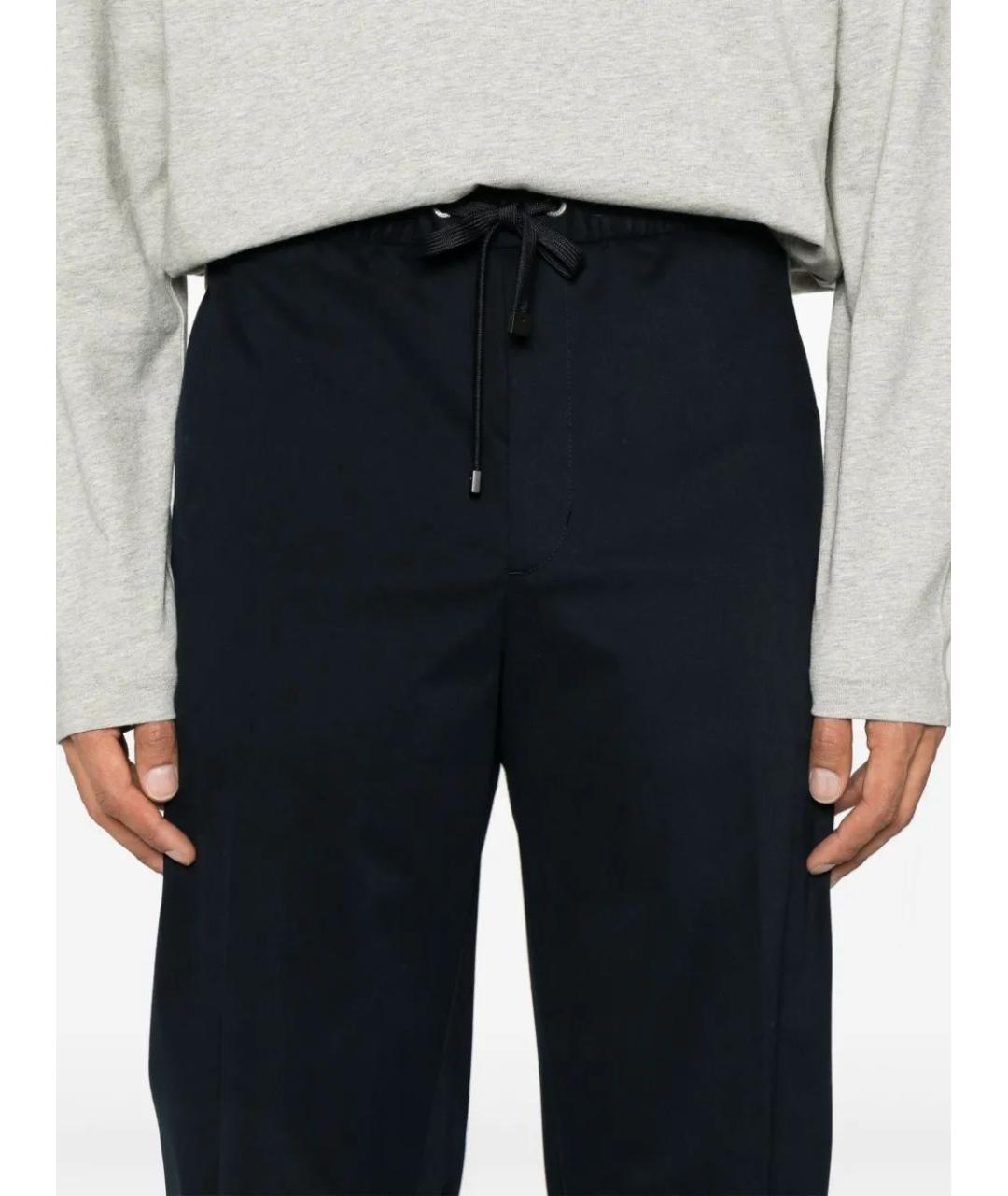 MONCLER Синие хлопковые повседневные брюки, фото 5