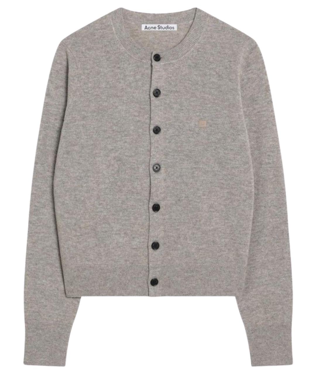 ACNE STUDIOS Серый шерстяной кардиган, фото 1