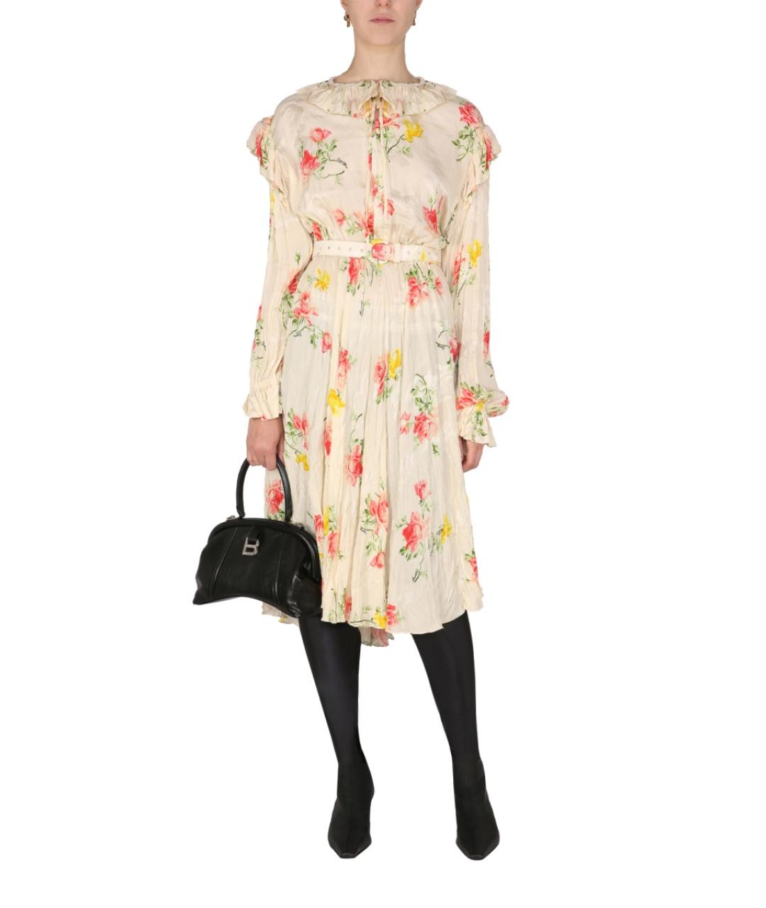 BALENCIAGA Мульти шелковое повседневное платье, фото 3