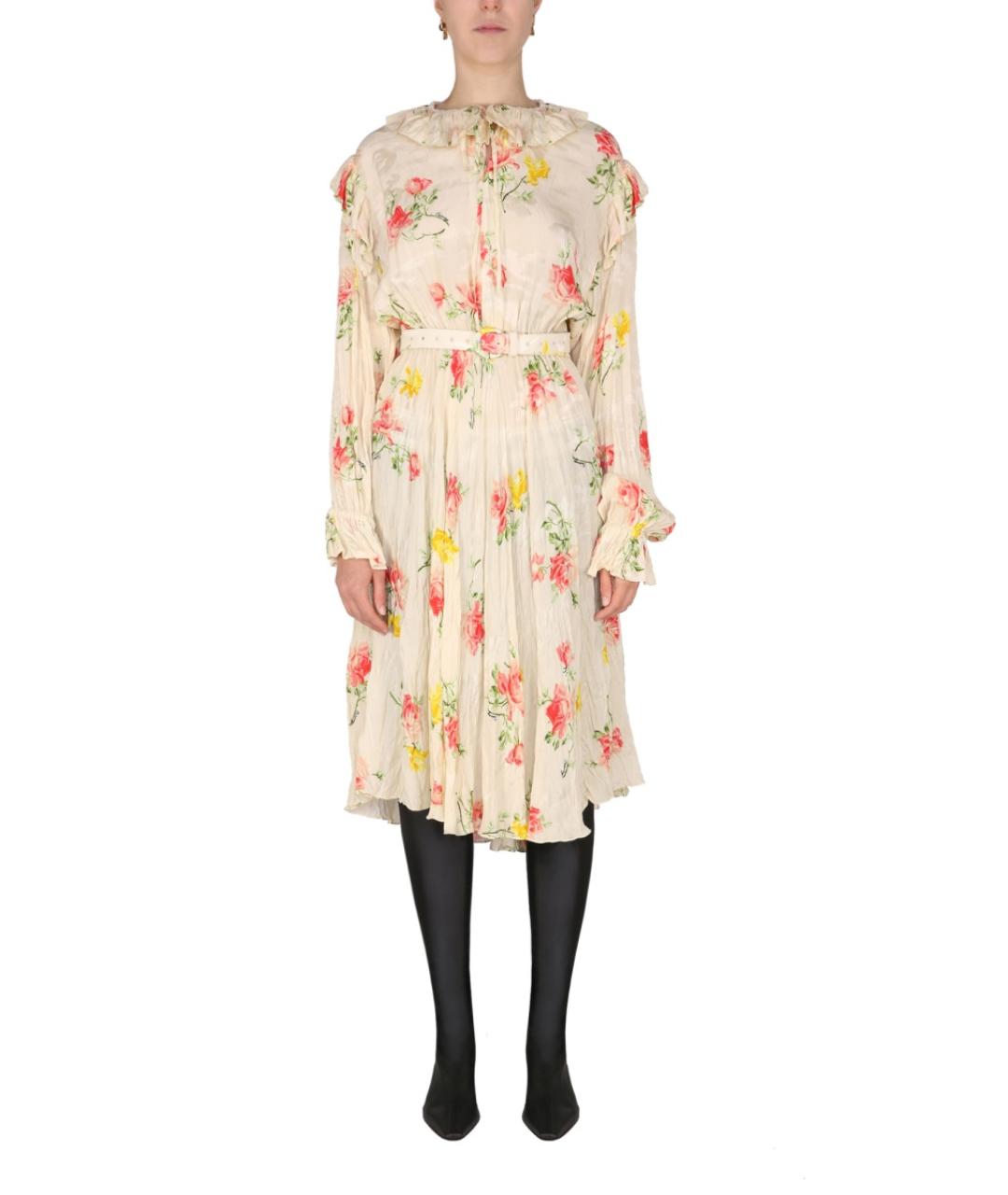 BALENCIAGA Мульти шелковое повседневное платье, фото 2