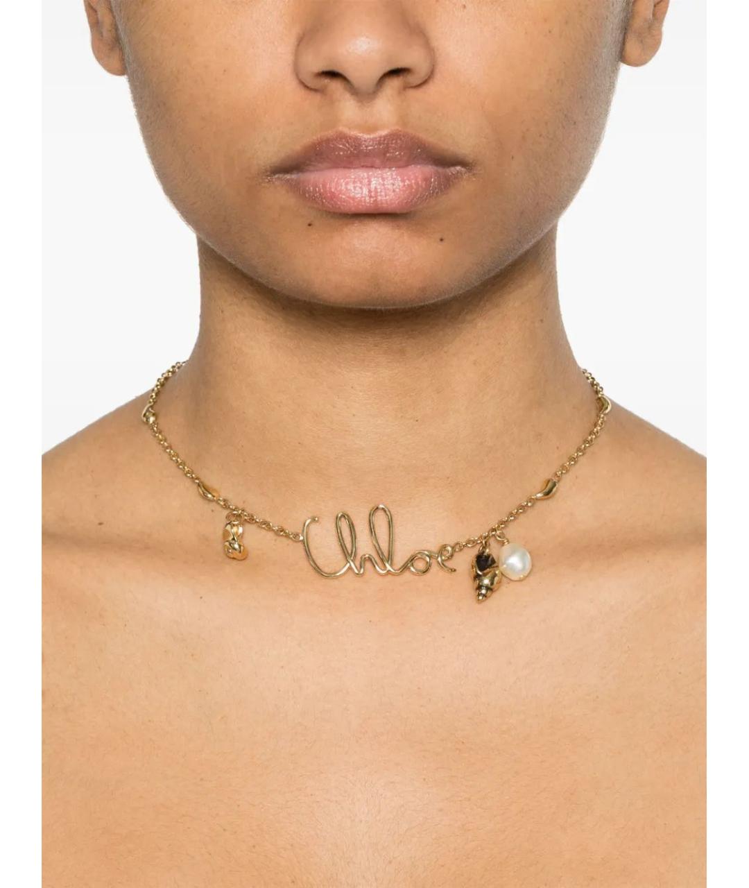 CHLOE Золотая латунная подвеска, фото 2