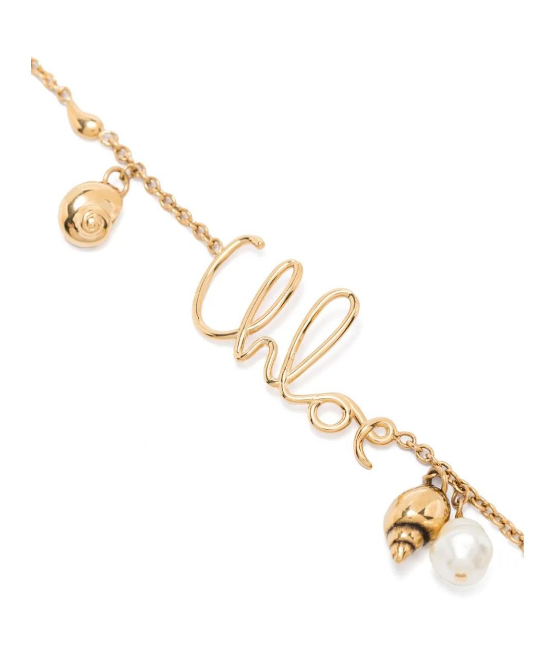 CHLOE Золотая латунная подвеска, фото 3