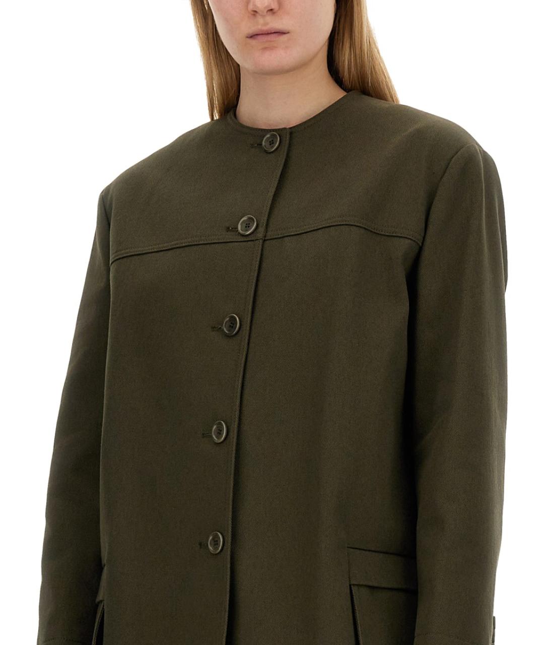MAX MARA Хаки хлопковая куртка, фото 5