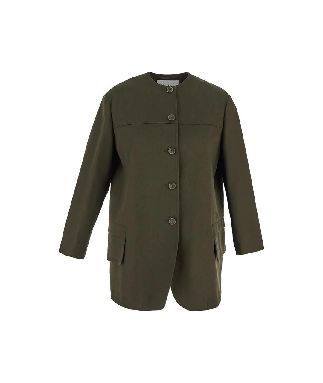 MAX MARA Хаки хлопковая куртка, фото 1