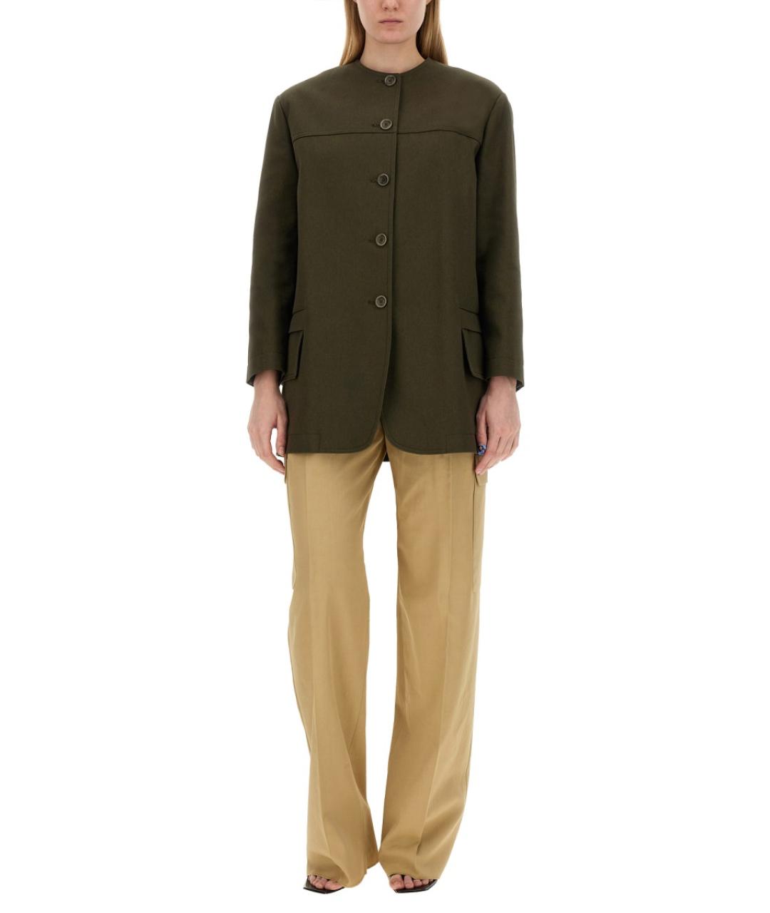 MAX MARA Хаки хлопковая куртка, фото 3