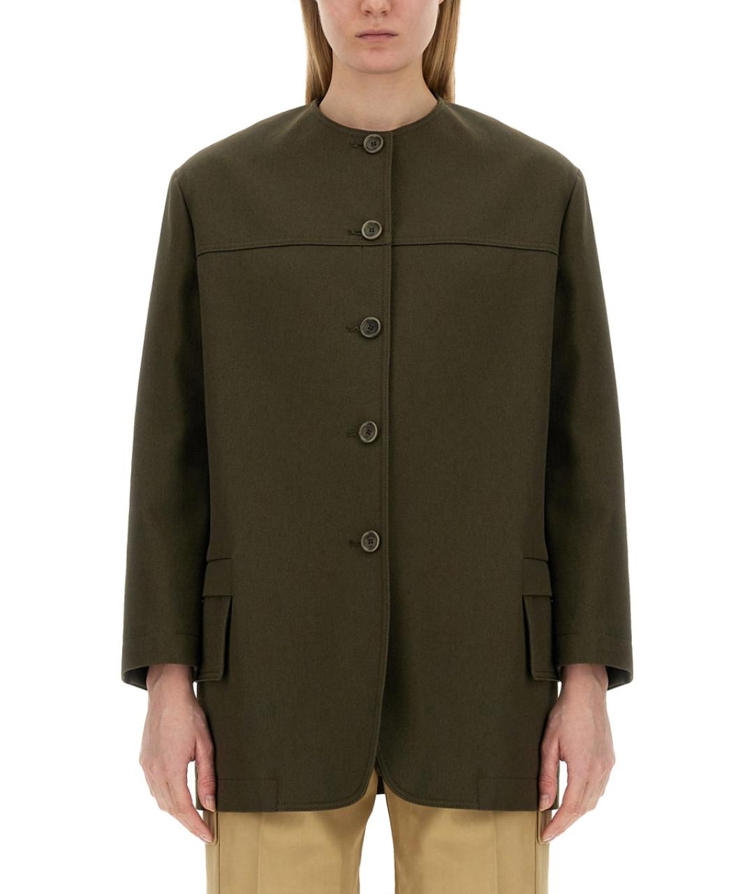 MAX MARA Хаки хлопковая куртка, фото 2