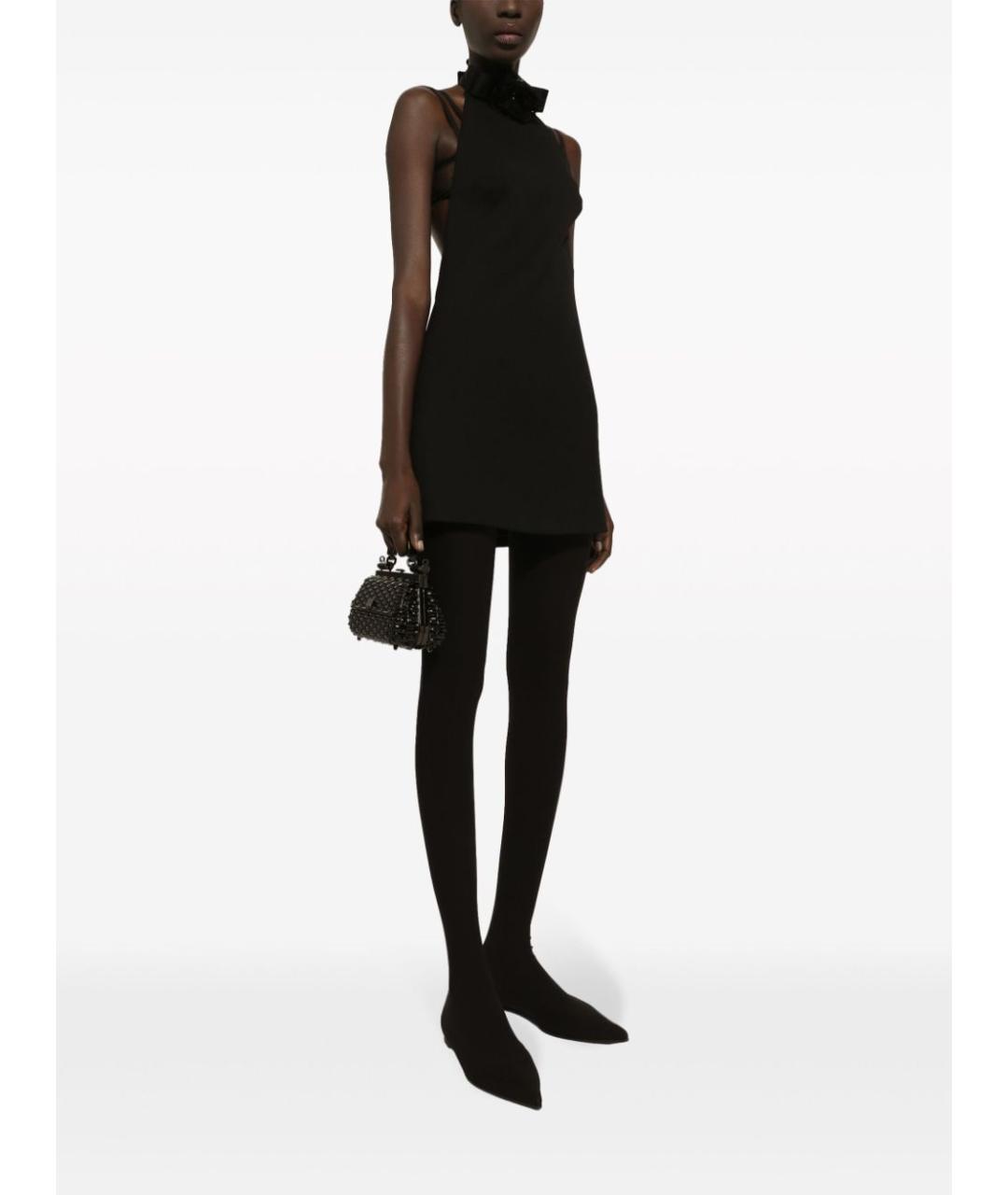 DOLCE&GABBANA Черное шерстяное коктейльное платье, фото 3