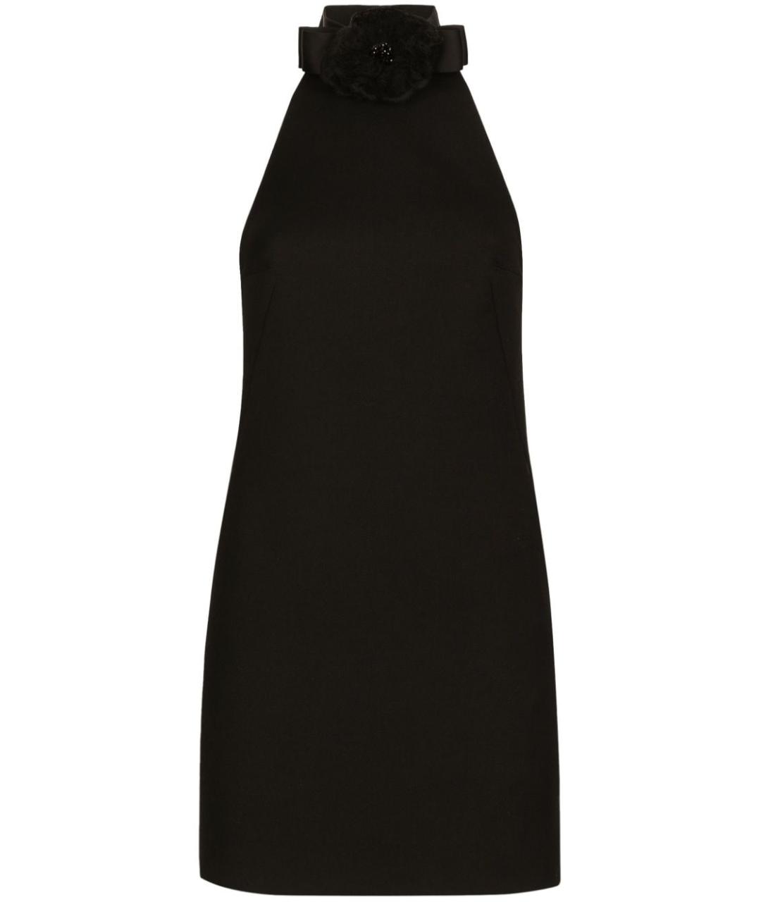 DOLCE&GABBANA Черное шерстяное коктейльное платье, фото 1