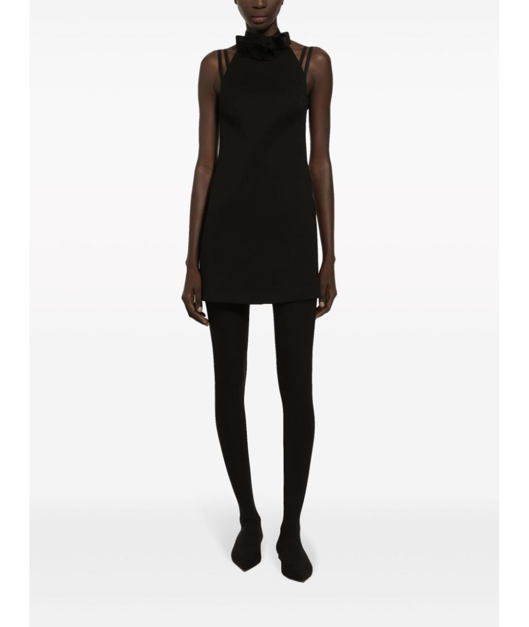 DOLCE&GABBANA Черное шерстяное коктейльное платье, фото 5