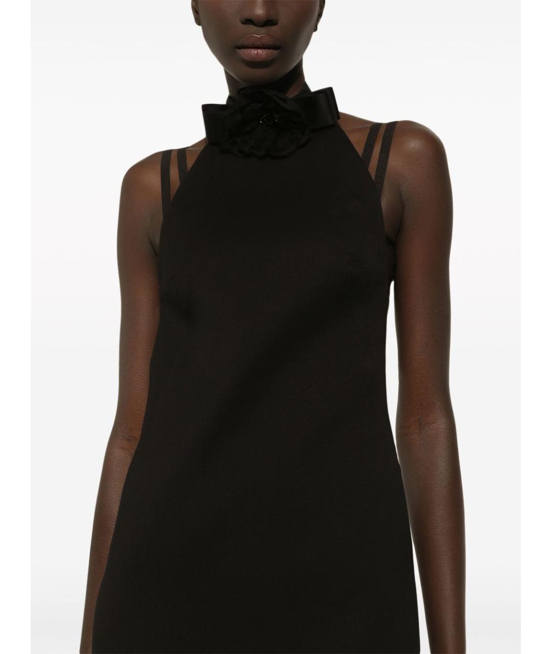 DOLCE&GABBANA Черное шерстяное коктейльное платье, фото 2