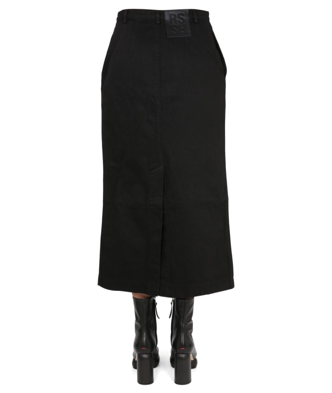 RAF SIMONS Черная хлопковая юбка миди, фото 4