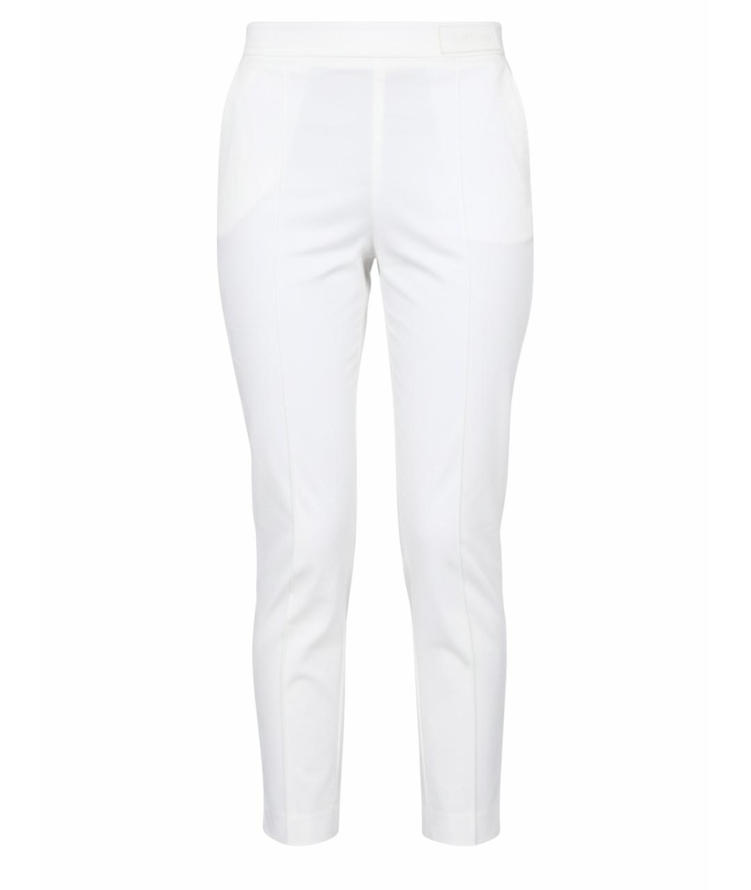 MONCLER Белые хлопковые прямые брюки, фото 1