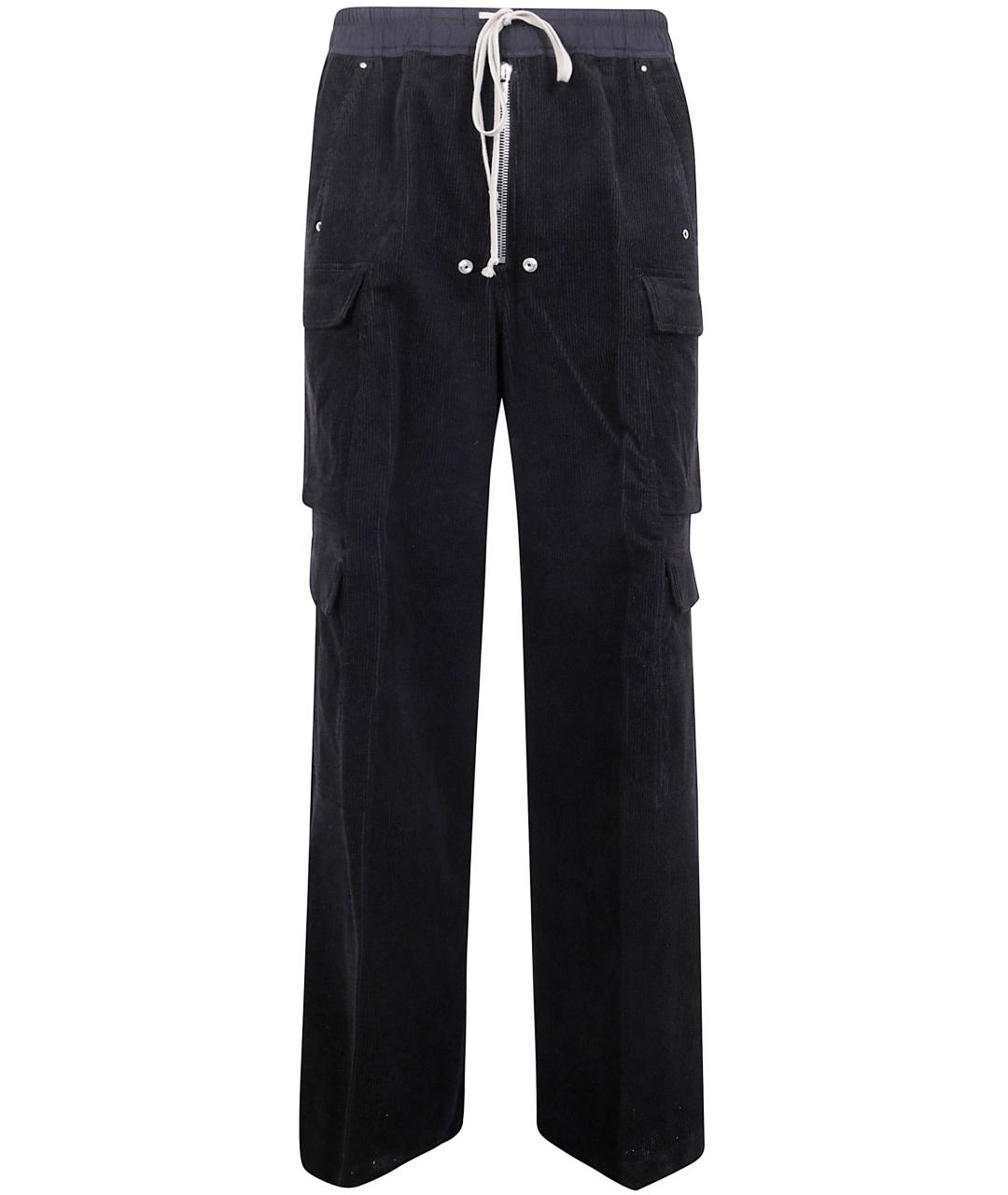 RICK OWENS Черные хлопковые повседневные брюки, фото 1