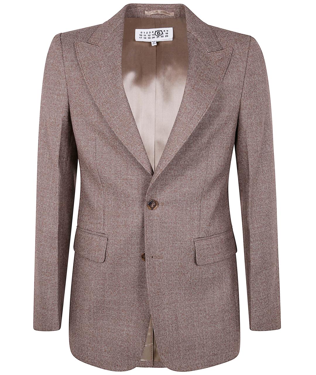 MM6 MAISON MARGIELA Коричневый шерстяной жакет/пиджак, фото 1