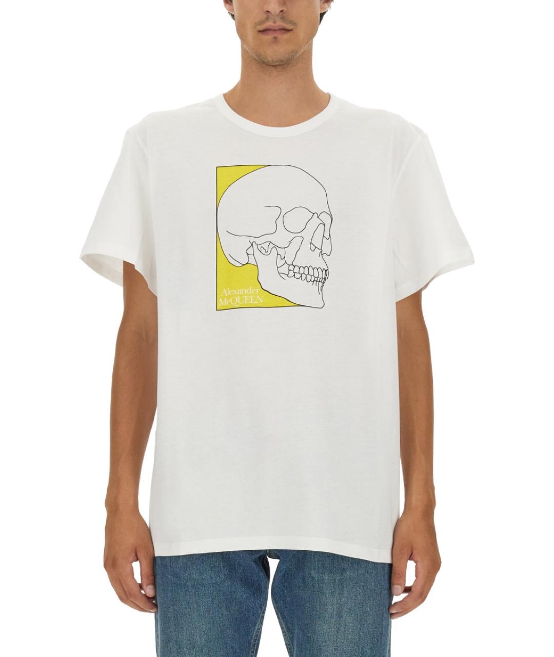ALEXANDER MCQUEEN Белая хлопковая футболка, фото 2