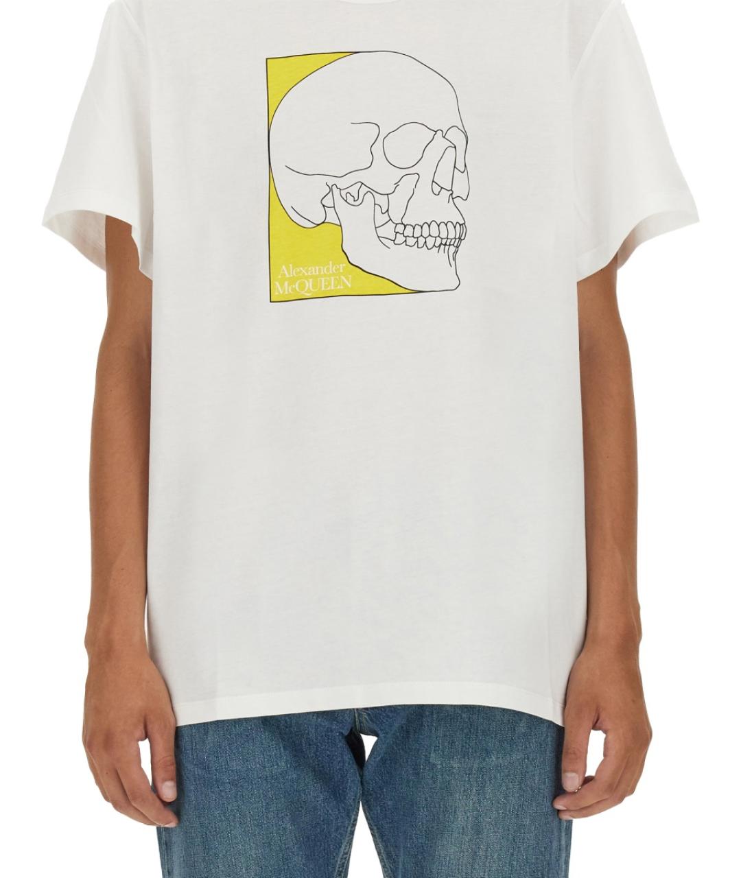 ALEXANDER MCQUEEN Белая хлопковая футболка, фото 4