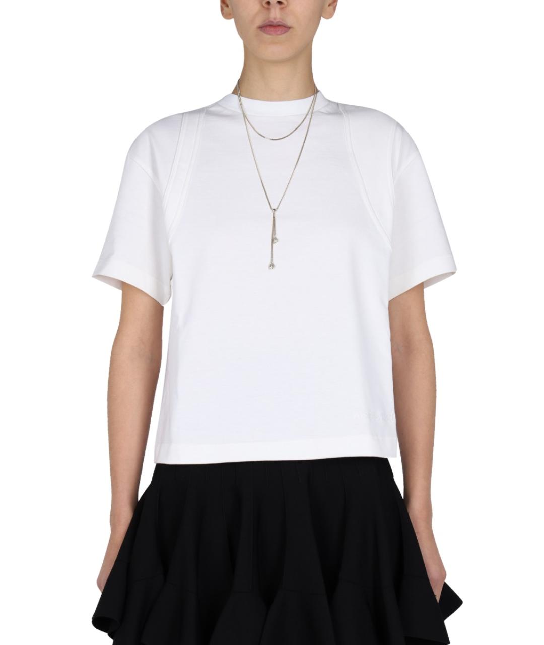 ALEXANDER MCQUEEN Белая хлопковая футболка, фото 2
