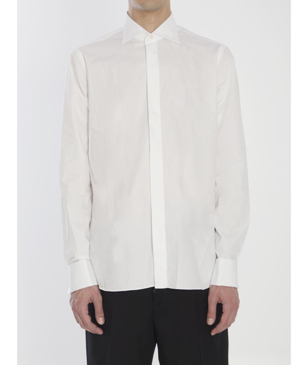 BORRIELLO Белая хлопковая классическая рубашка, фото 4