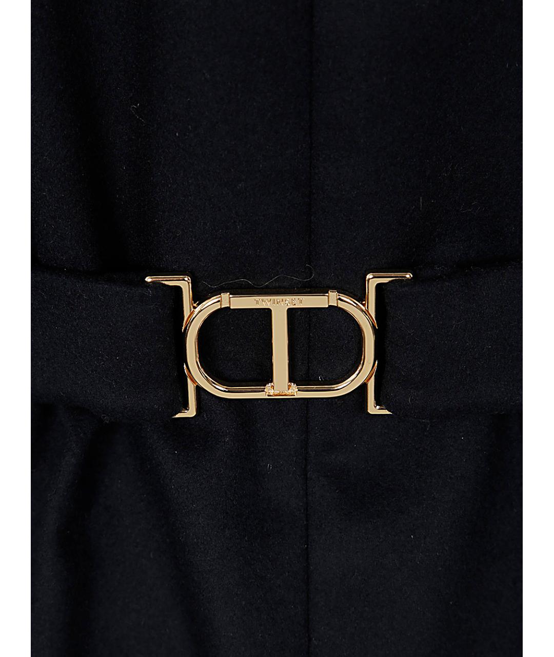 TWIN-SET Синее шерстяное пальто, фото 3