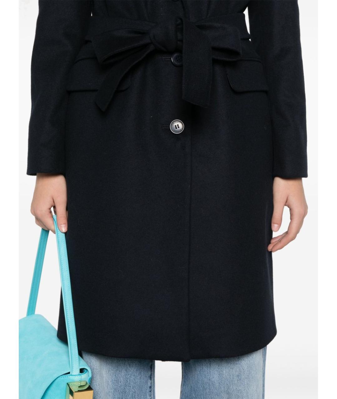 TWIN-SET Синее шерстяное пальто, фото 5