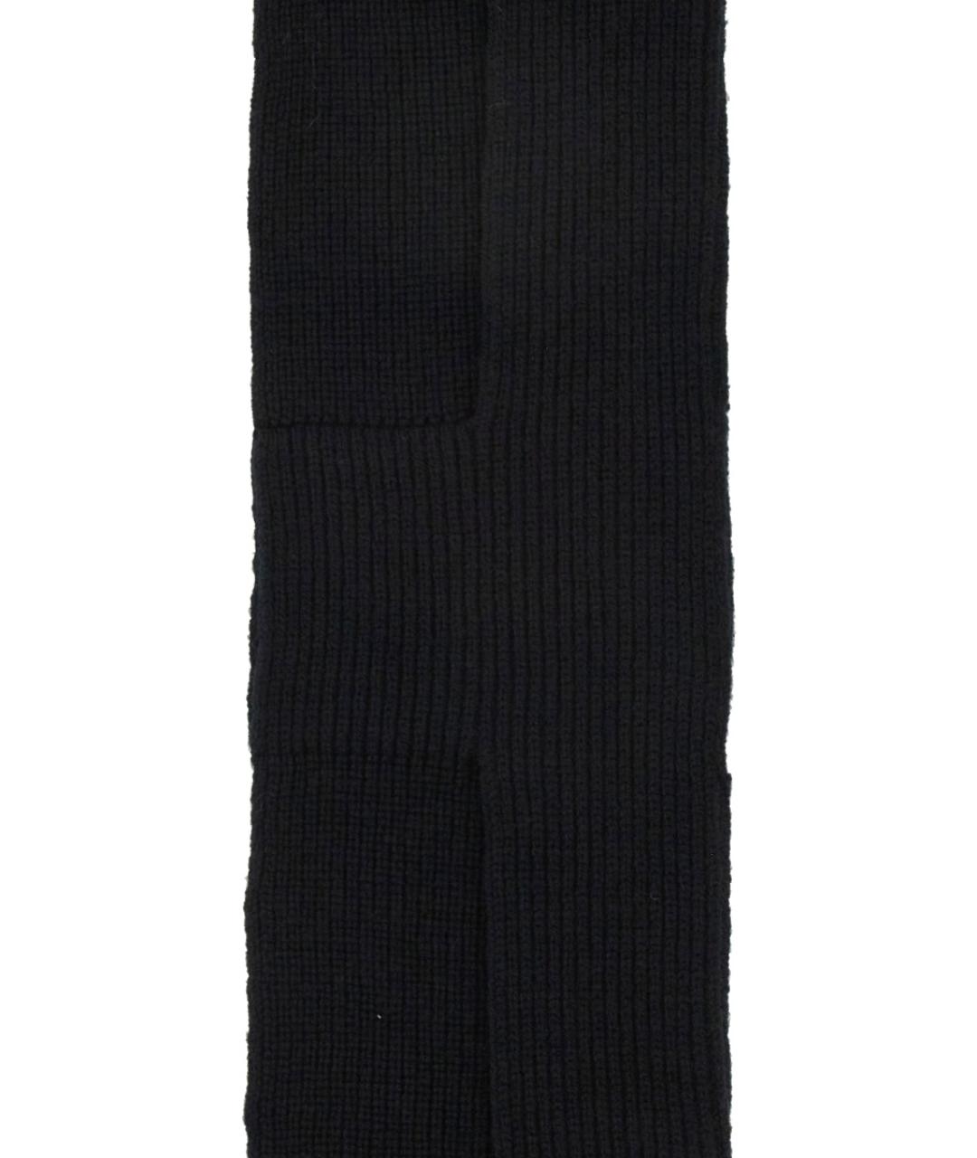 DRIES VAN NOTEN Черный шерстяной шарф, фото 2