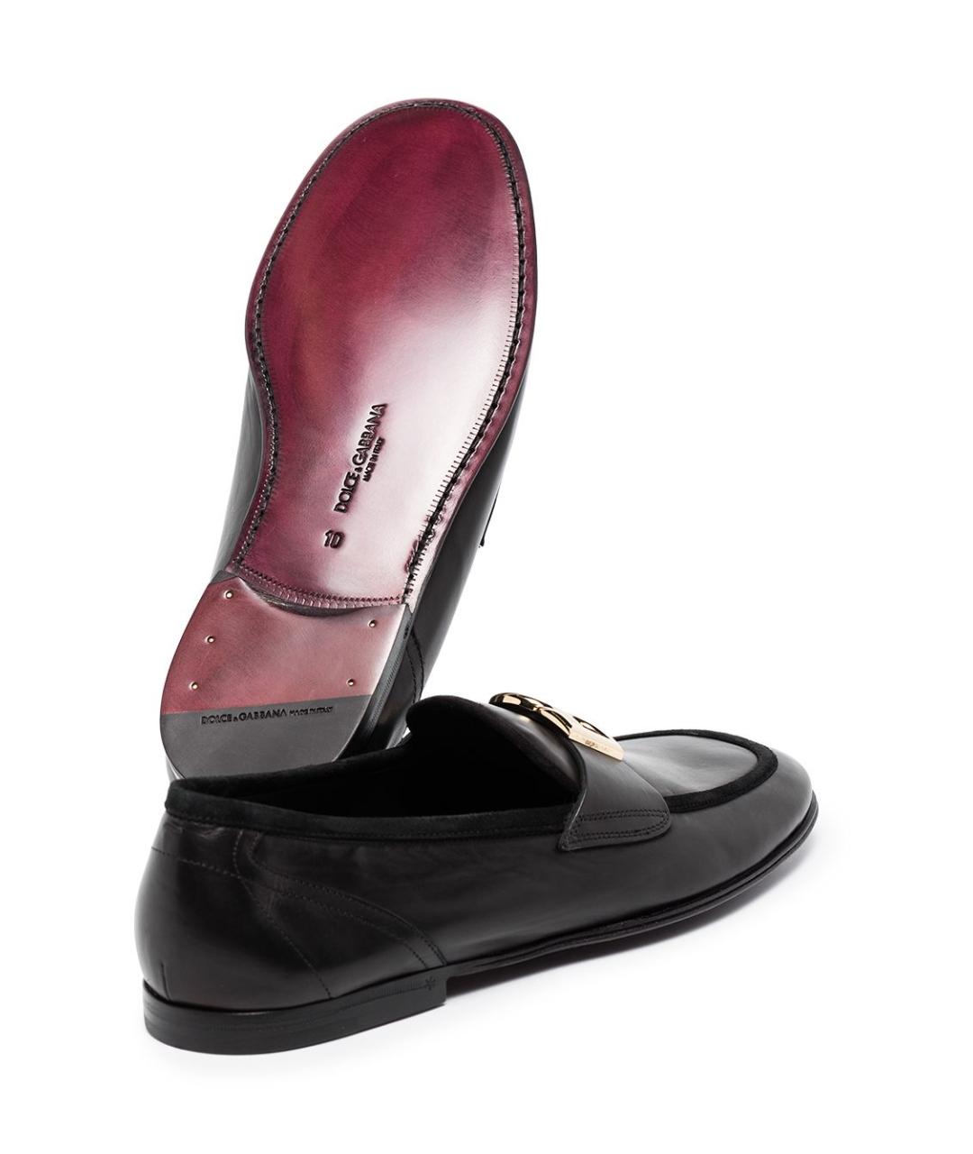 DOLCE&GABBANA Черные кожаные лоферы, фото 3