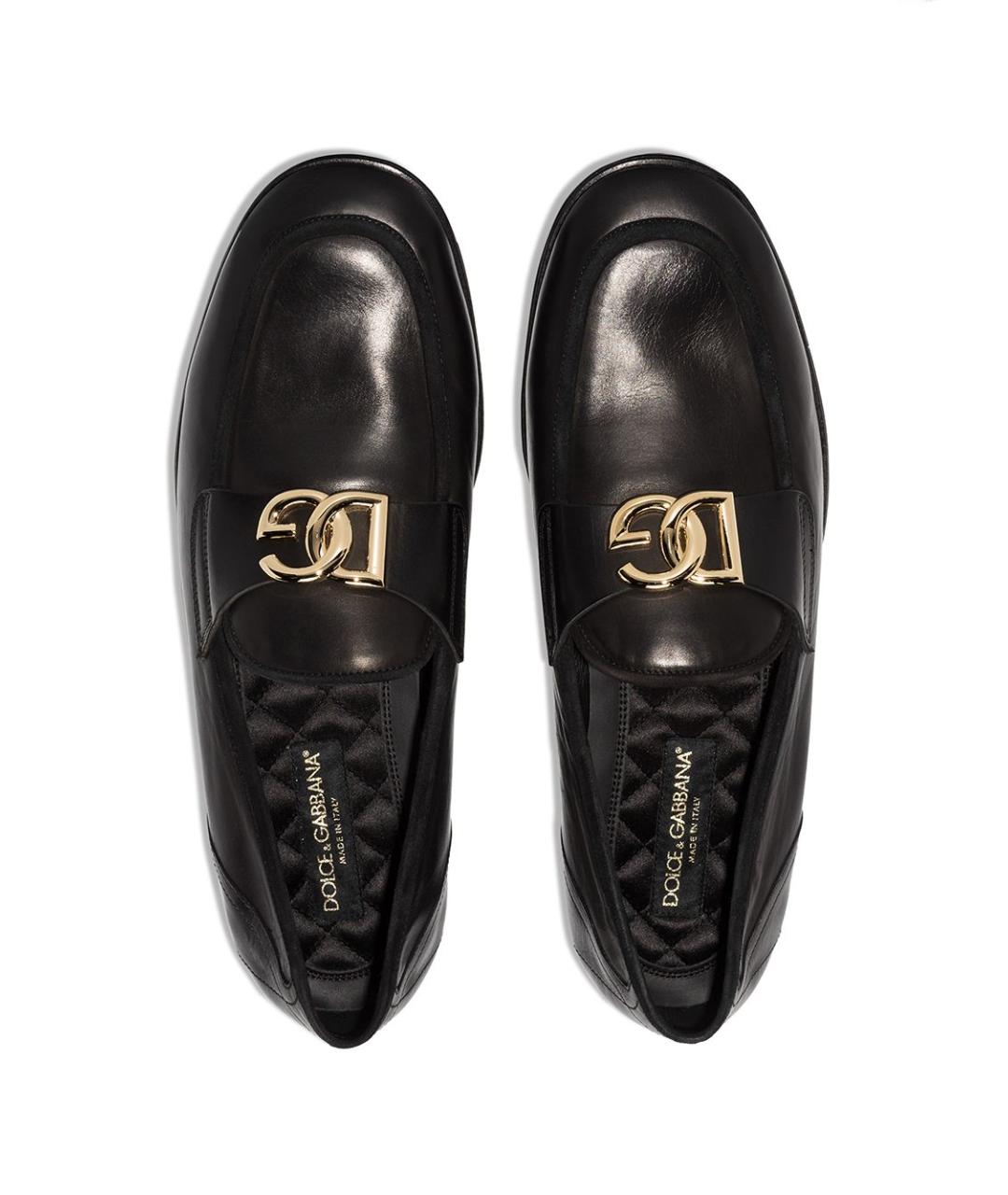 DOLCE&GABBANA Черные кожаные лоферы, фото 4