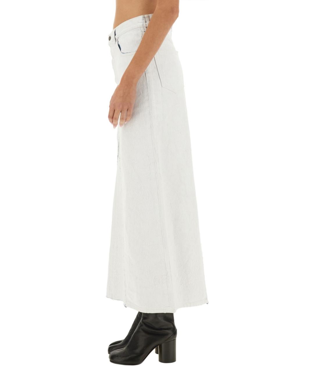 MAISON MARGIELA Белая хлопковая юбка миди, фото 4