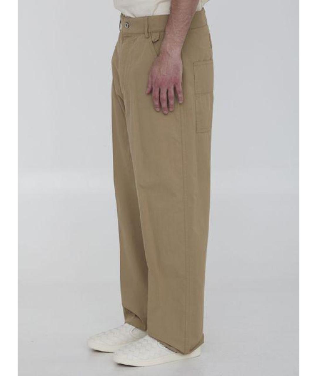 BOTTEGA VENETA Бежевые хлопковые повседневные брюки, фото 4