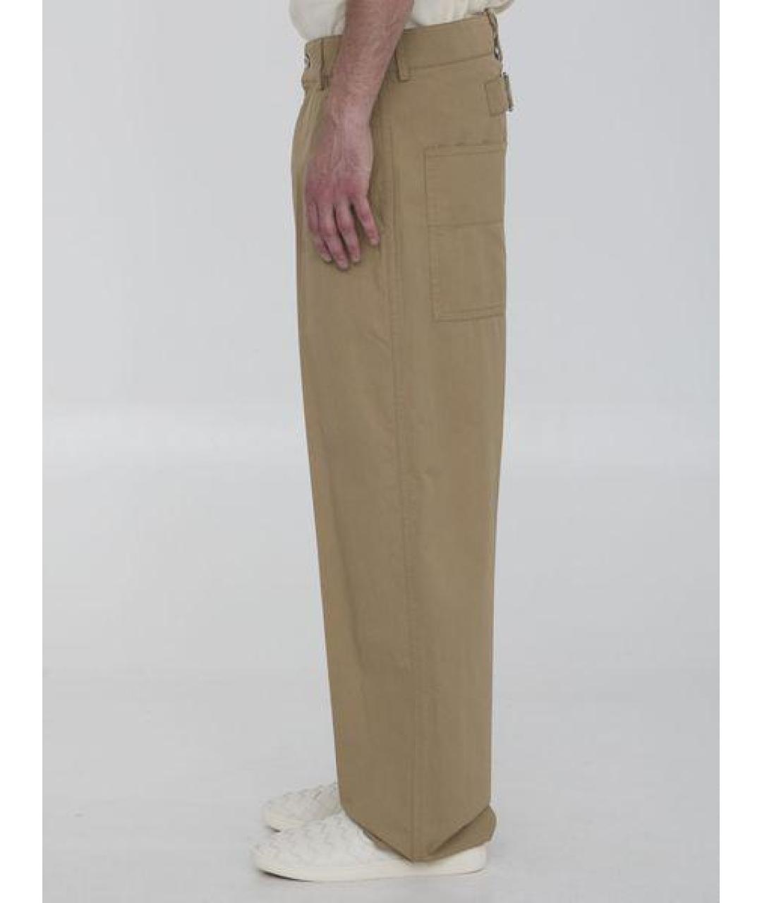 BOTTEGA VENETA Бежевые хлопковые повседневные брюки, фото 5