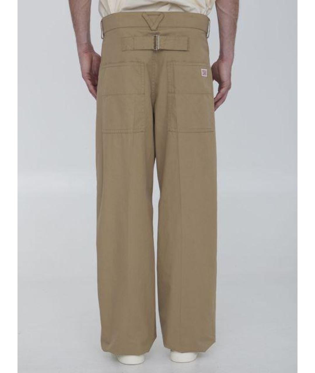 BOTTEGA VENETA Бежевые хлопковые повседневные брюки, фото 3