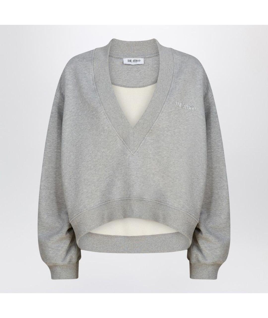 THE ATTICO Серый хлопковый джемпер / свитер, фото 3