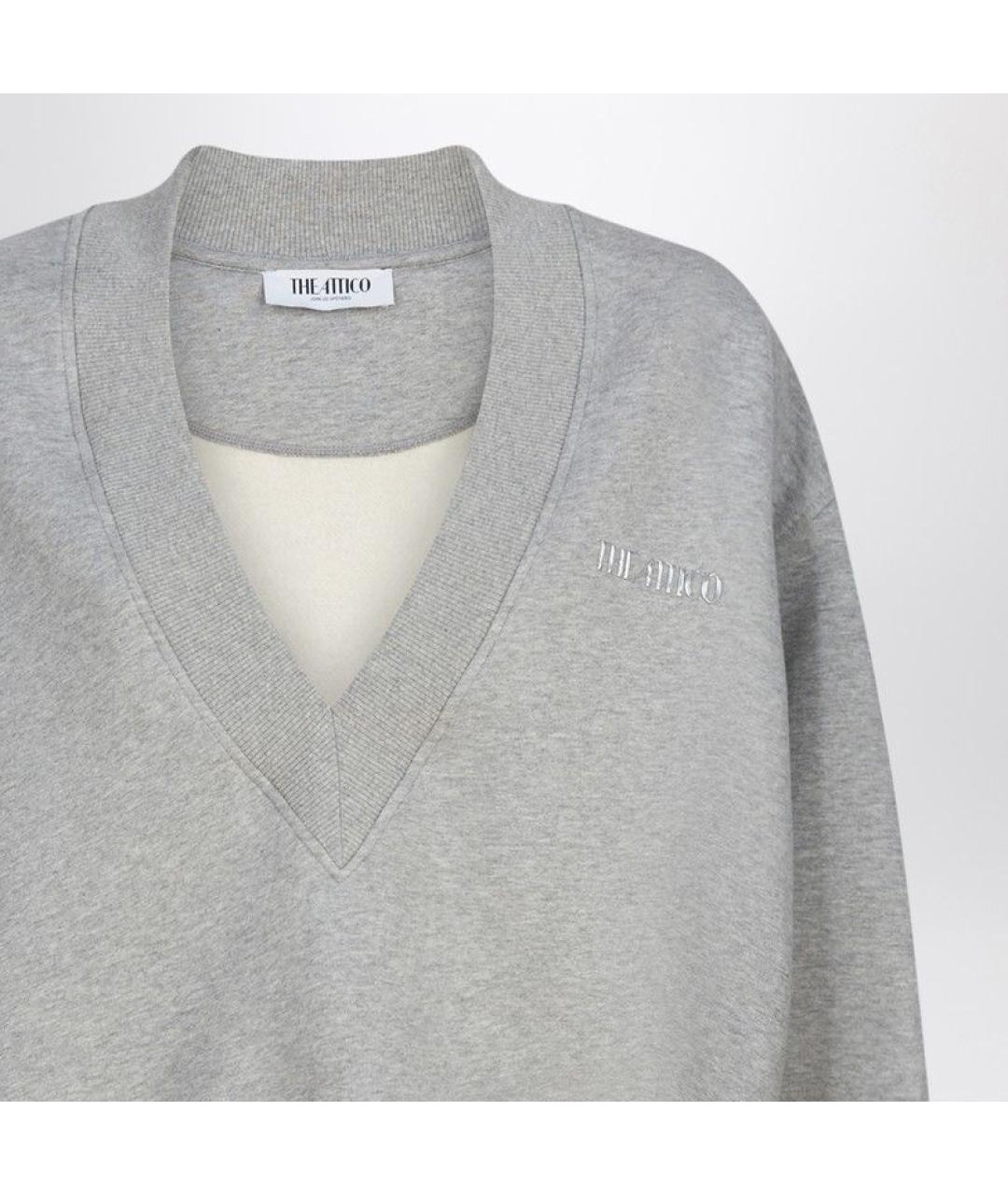 THE ATTICO Серый хлопковый джемпер / свитер, фото 2