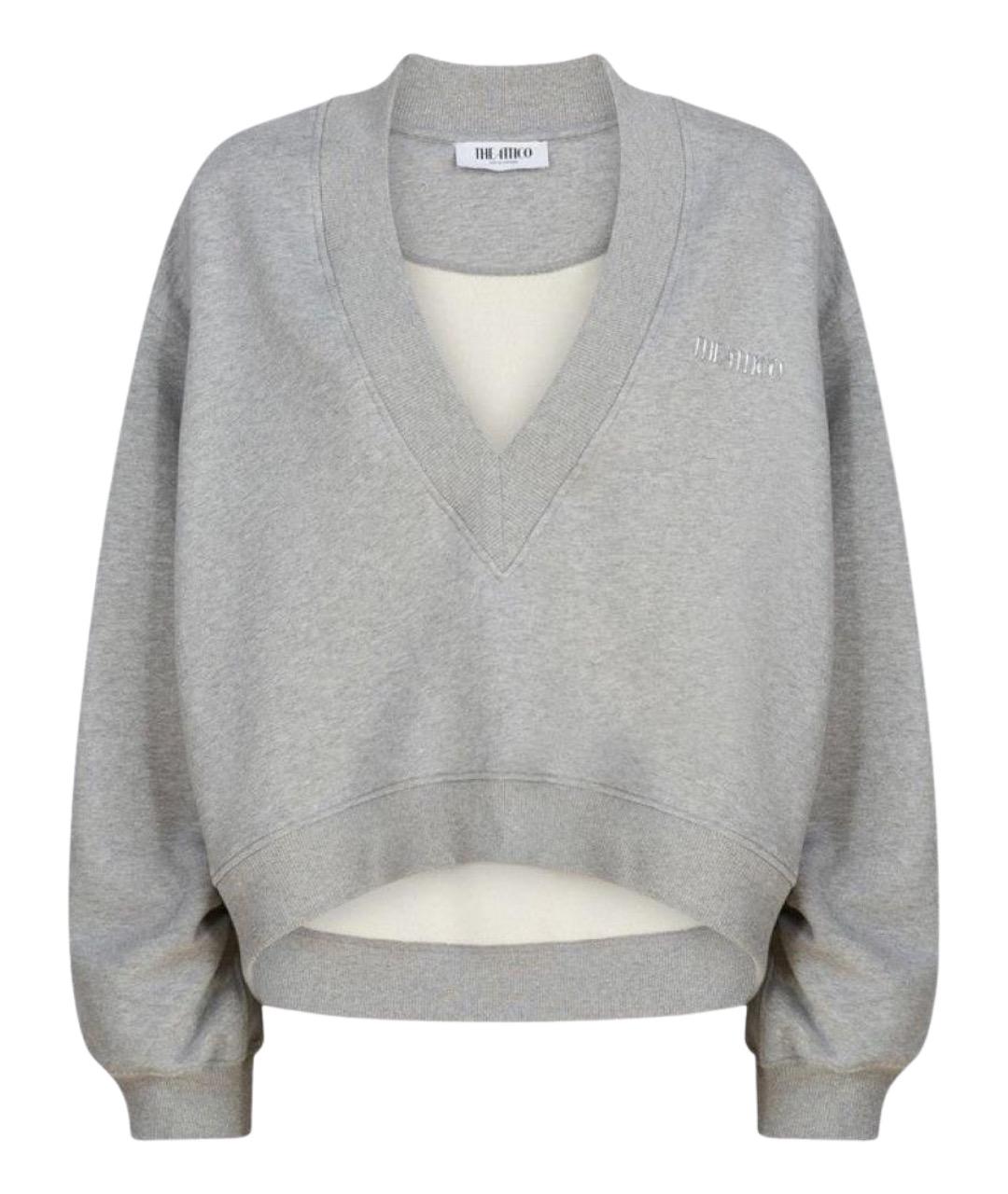 THE ATTICO Серый хлопковый джемпер / свитер, фото 1