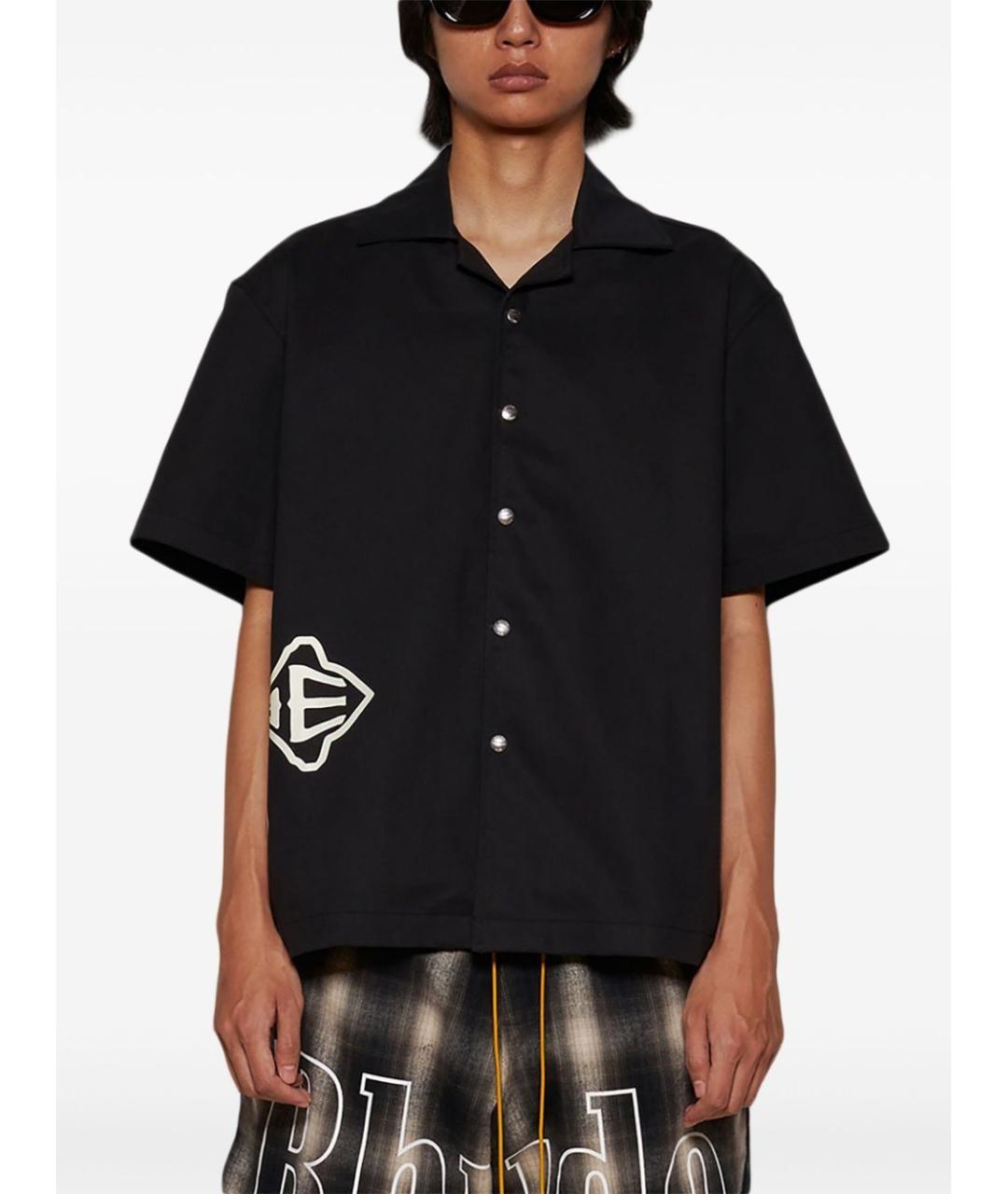 RHUDE Черная хлопковая кэжуал рубашка, фото 3