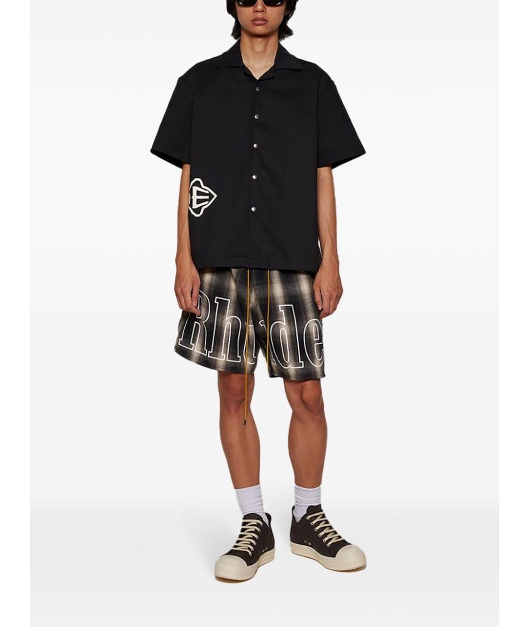 RHUDE Черная хлопковая кэжуал рубашка, фото 2