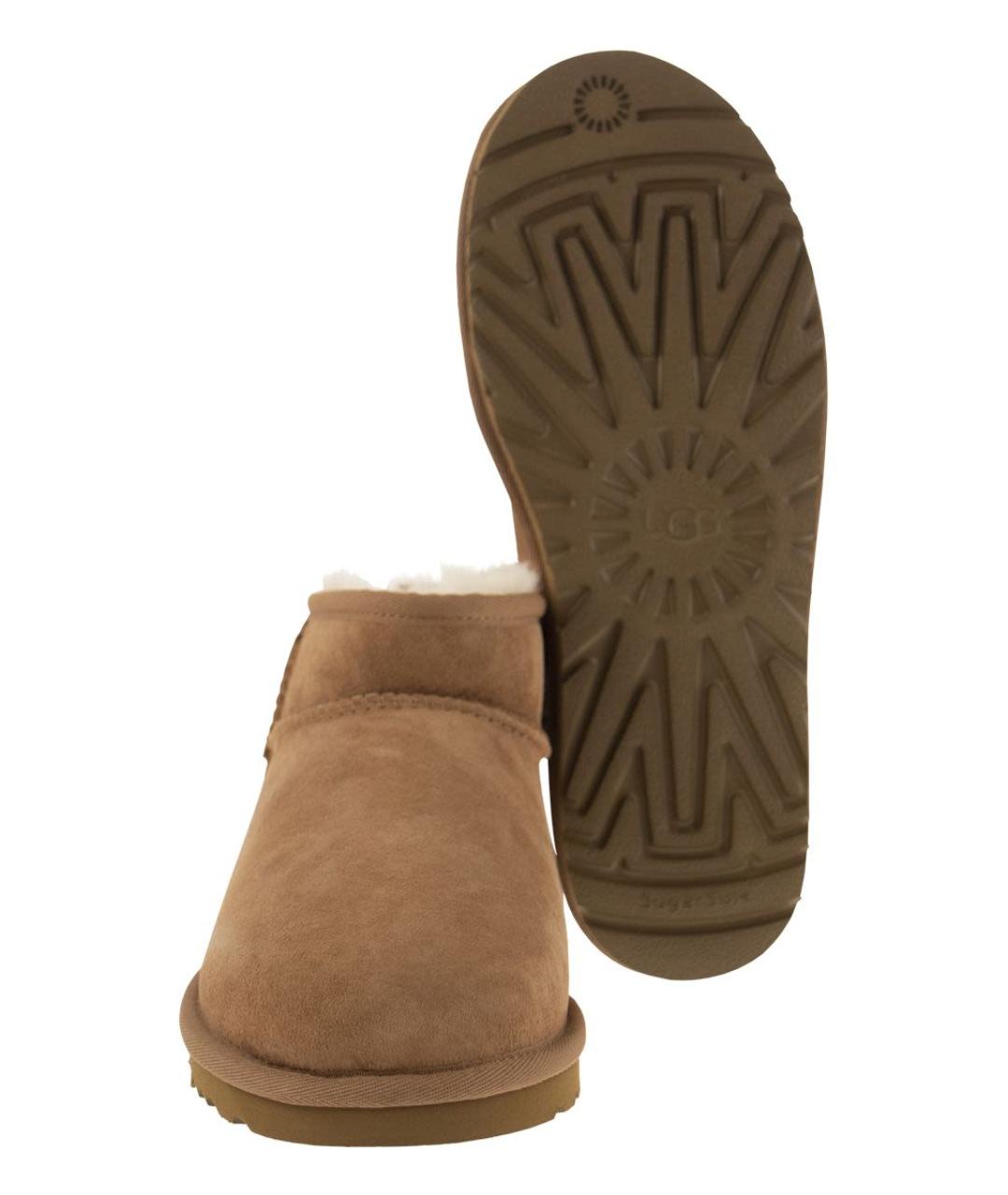 UGG AUSTRALIA Бежевые нубуковые низкие ботинки, фото 5