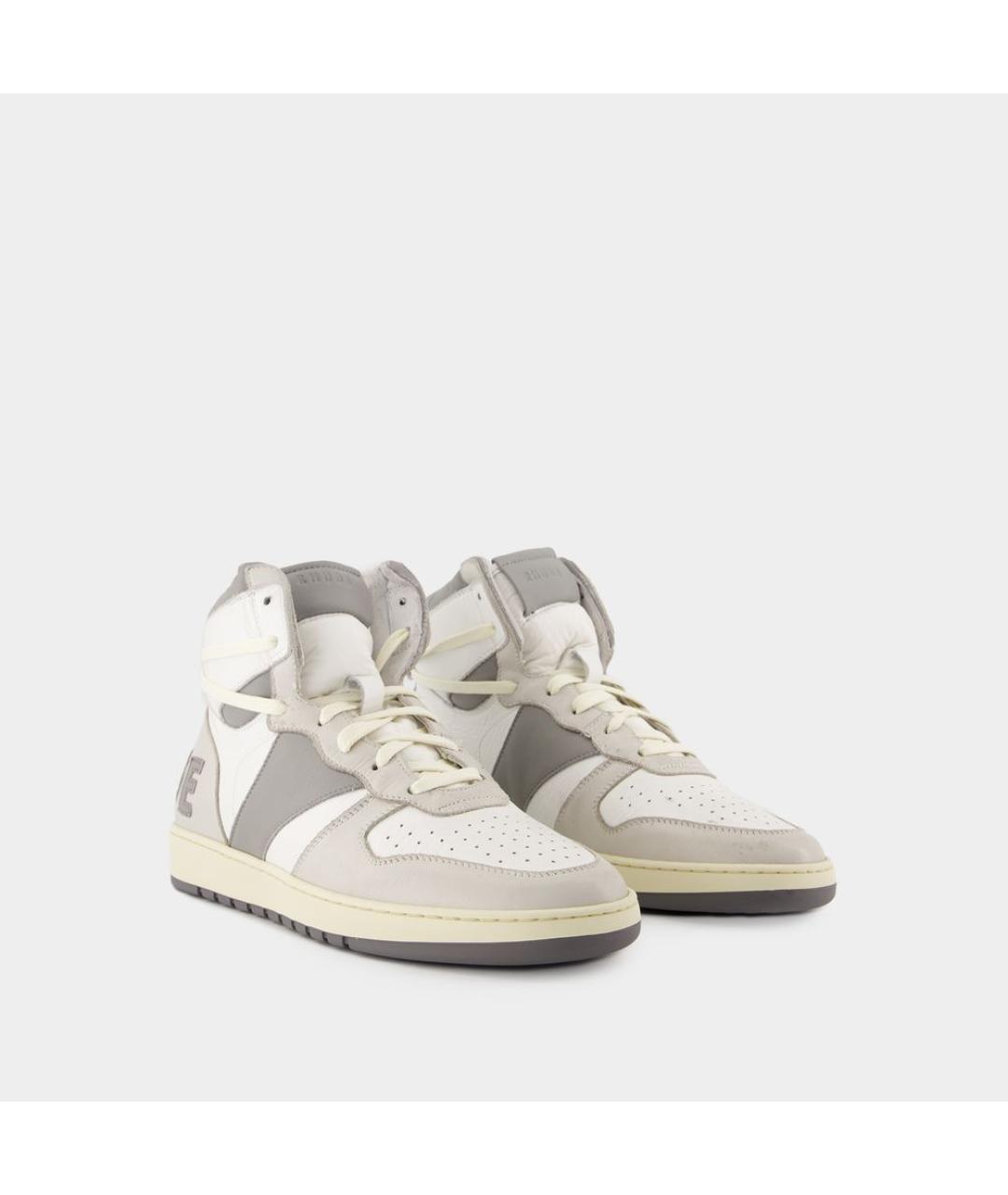 RHUDE Серые кожаные высокие кроссовки / кеды, фото 2