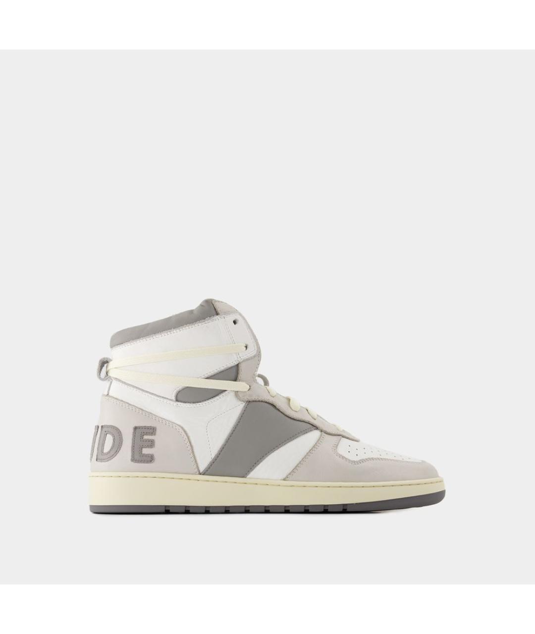 RHUDE Серые кожаные высокие кроссовки / кеды, фото 5